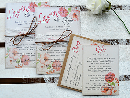 Vintage Hibiscus with RSVP and Gift Card